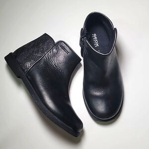 Geox Leather Snakeskin Zipper High Top Booties Classic